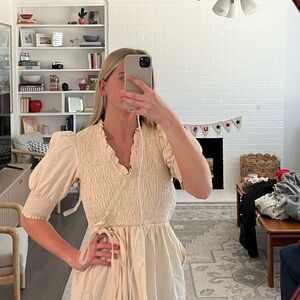 Ghospell Hitch Shirring Wrap midi Dress